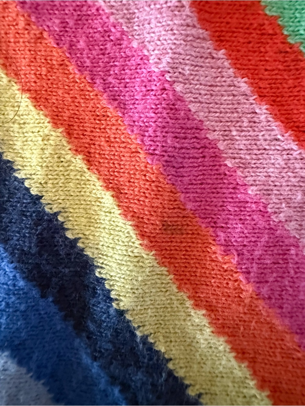 Zaket & Plover Rainbow Cashmere Blend Sweater Navy Boat Neck Dopamine Small - Picture 6 of 6
